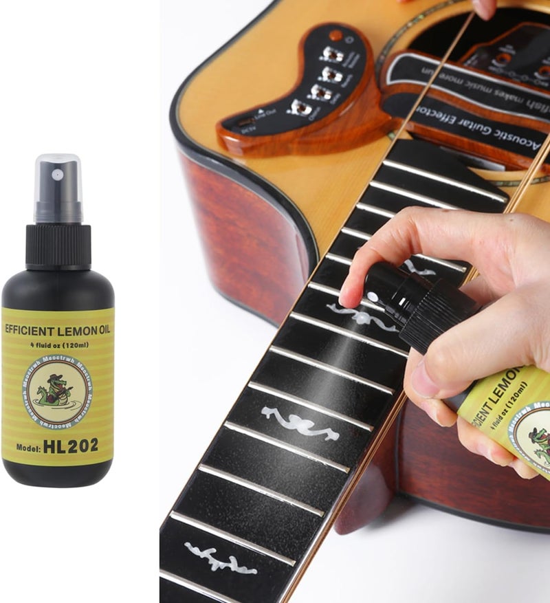 Meoctrwh Guitar Fretboard Lemon Oil, Body Polish, String Cleaner, Polish Cloth, Guitar Care Kit - Image 2